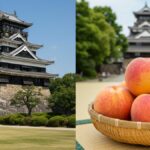 岡山城と桃